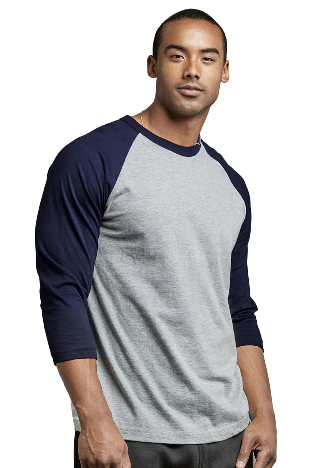 Men’s Baseball T-Shirt Jersey Tee 3/4 Sleeve Premium Cotton Raglan Two Tone