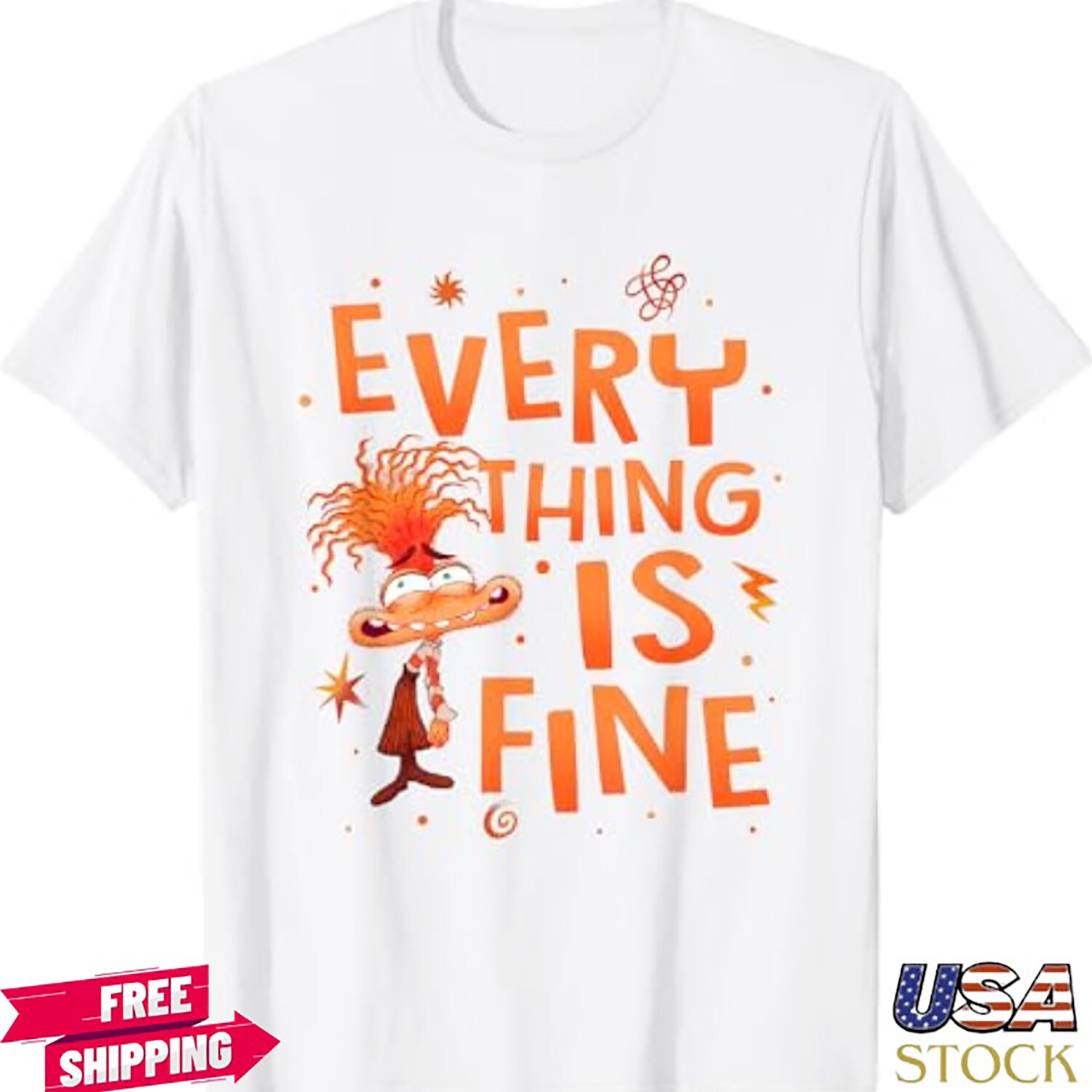 2025/Inside Out 2 Emotions Anxiety I’m Fine Unisex Regular Shirt, Size S-3XL