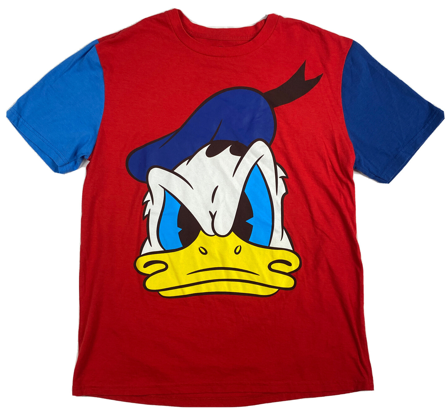 Mickey & Co Donald Duck Colorblock Tee Medium Short Sleeve Multicolor 90s Y2K