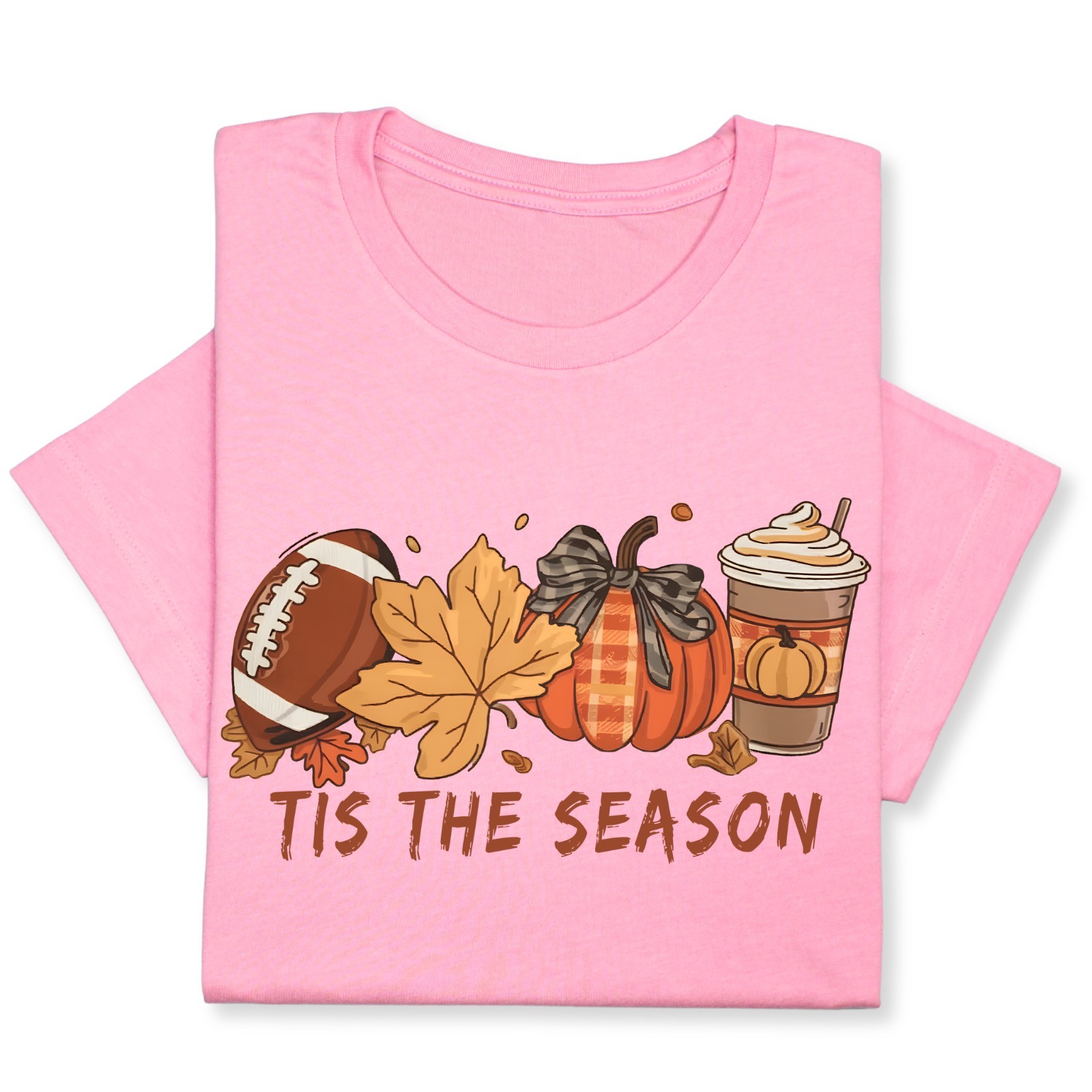 Tis the Season Fall T-Shirt, Pumpkin Spice & Football Autumn Tee