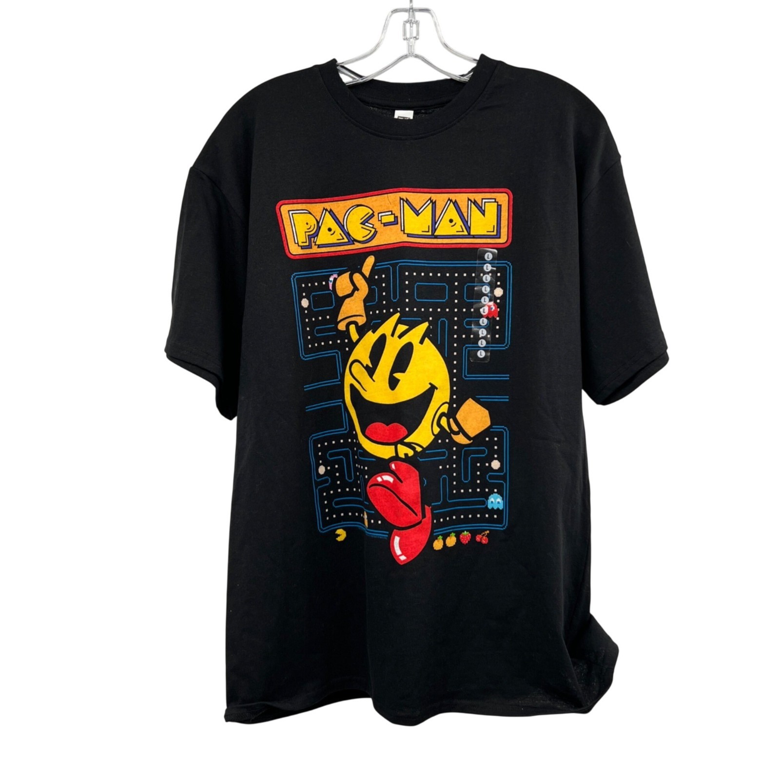 Brisco Brands Mens Pac Man T-Shirt Black/Multi Size Large