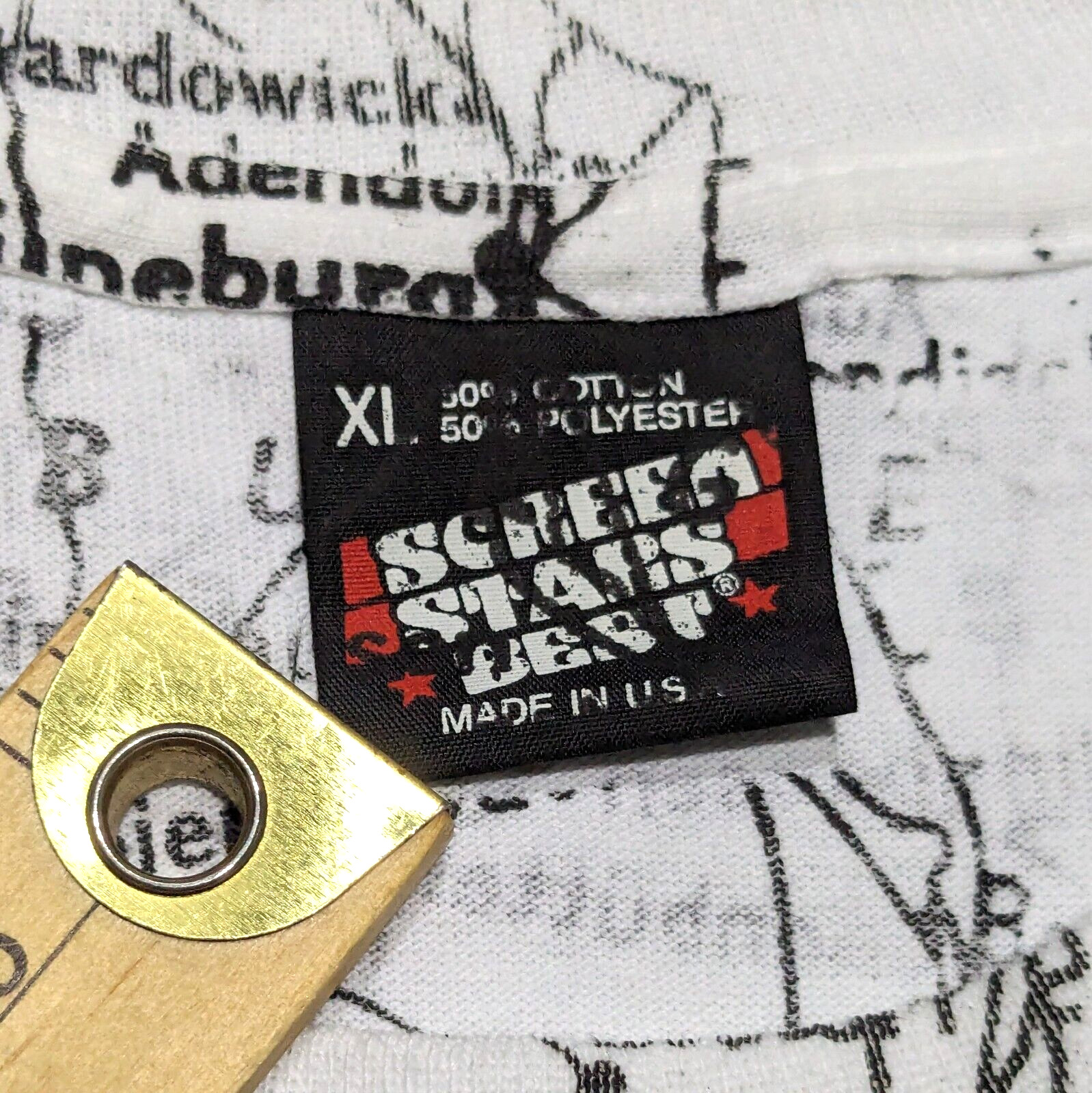 New Vintage Germany Map SCREEN STARS USA T Shirt XL All Over Print Puff Graphic