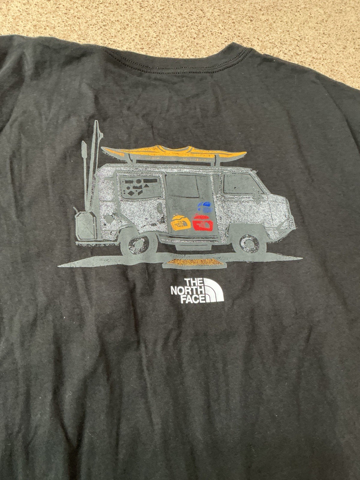The North Face Men’s Crewneck Black TShirt Size XXL Retro Van Kayak 52×32” New