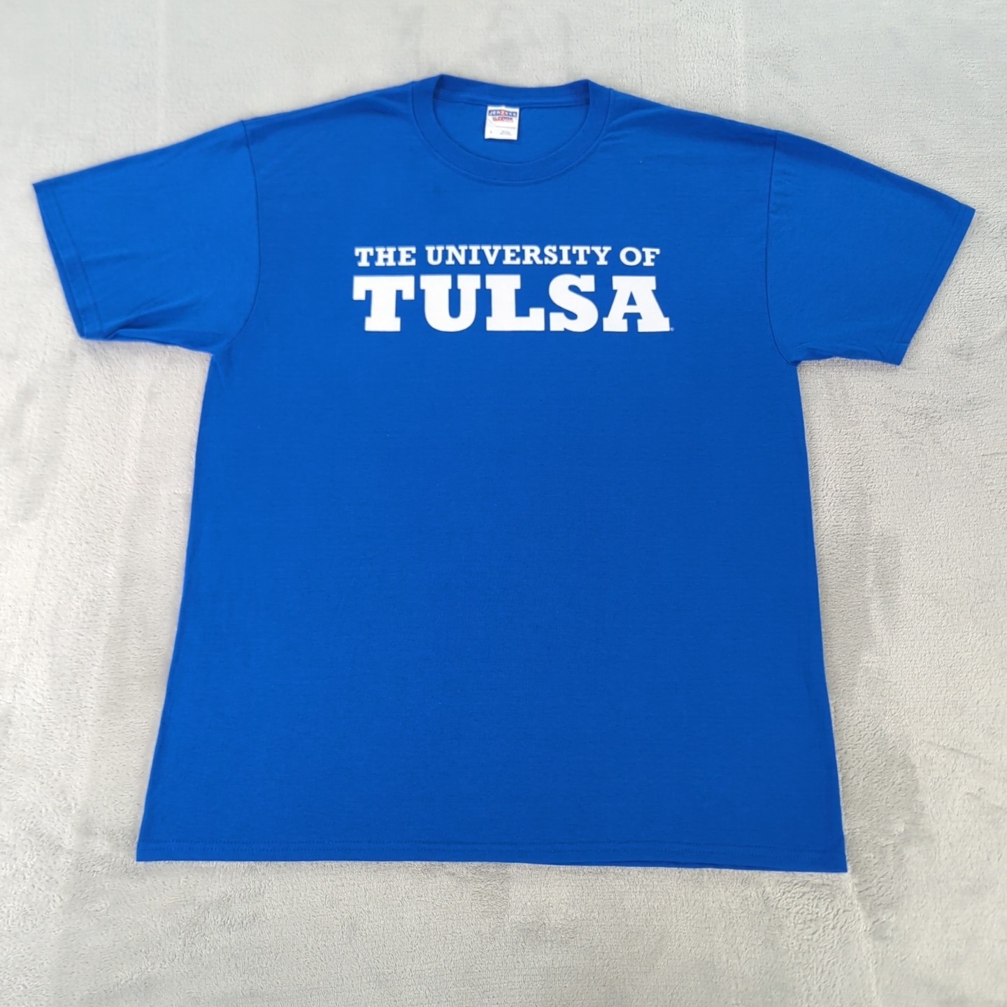 The University of Tulsa T Shirt Jerzees Dri-Power Blue Short Sleeve Men Large