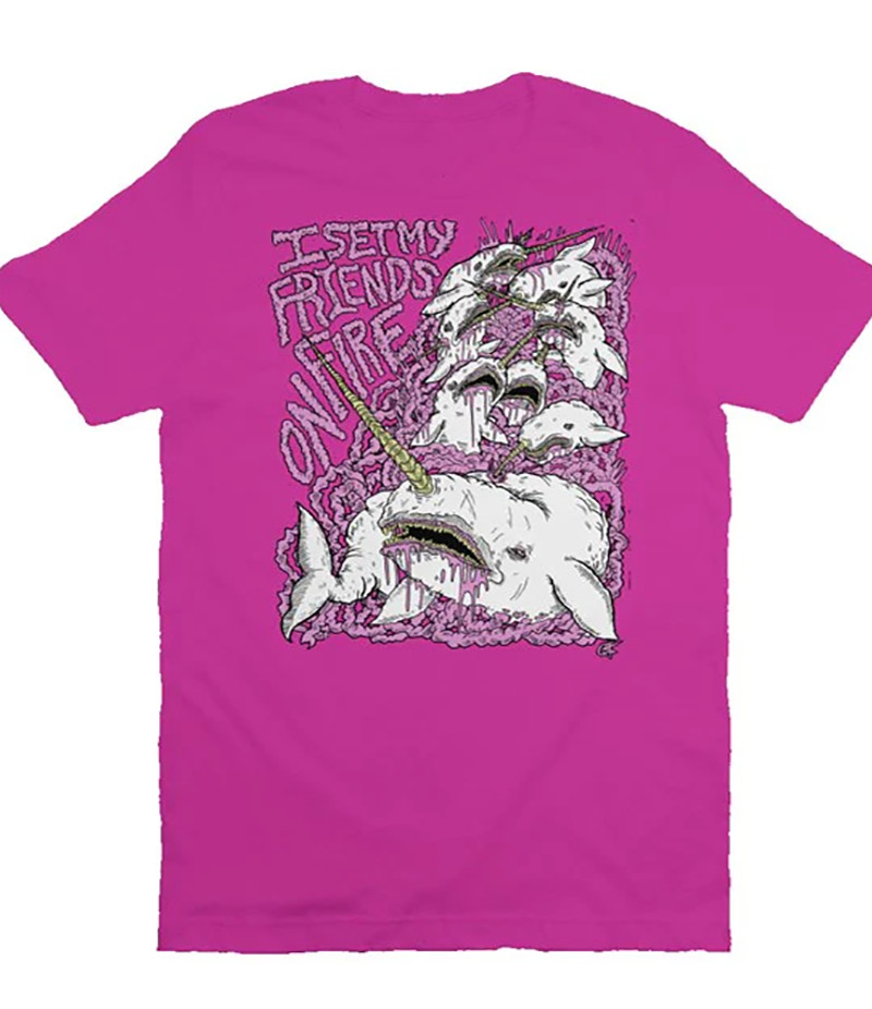 Rare I Set My Friends On Fire Band Pink All Size T-Shirt AR857