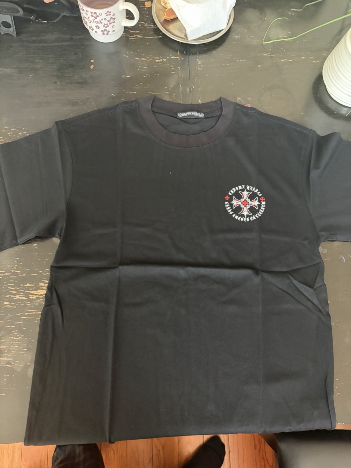 black chrome heart shirt