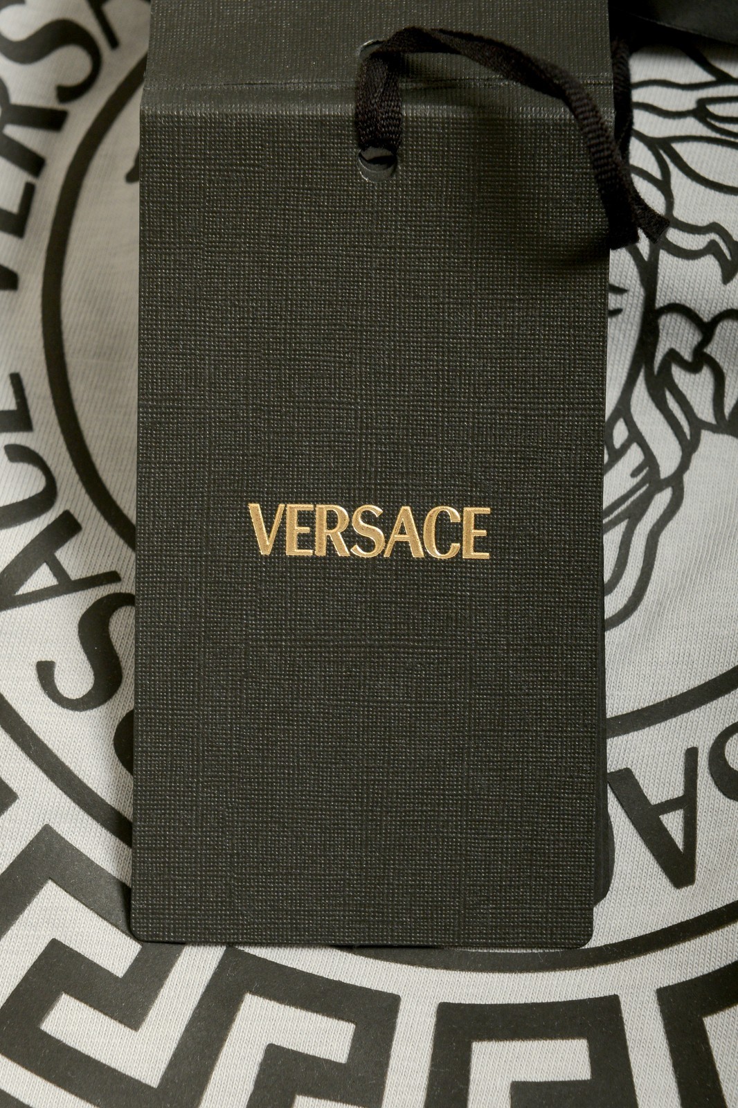 Versace Men’s Gray Logo Print Crewneck Short Sleeve T-Shirt US 2XL IT 56