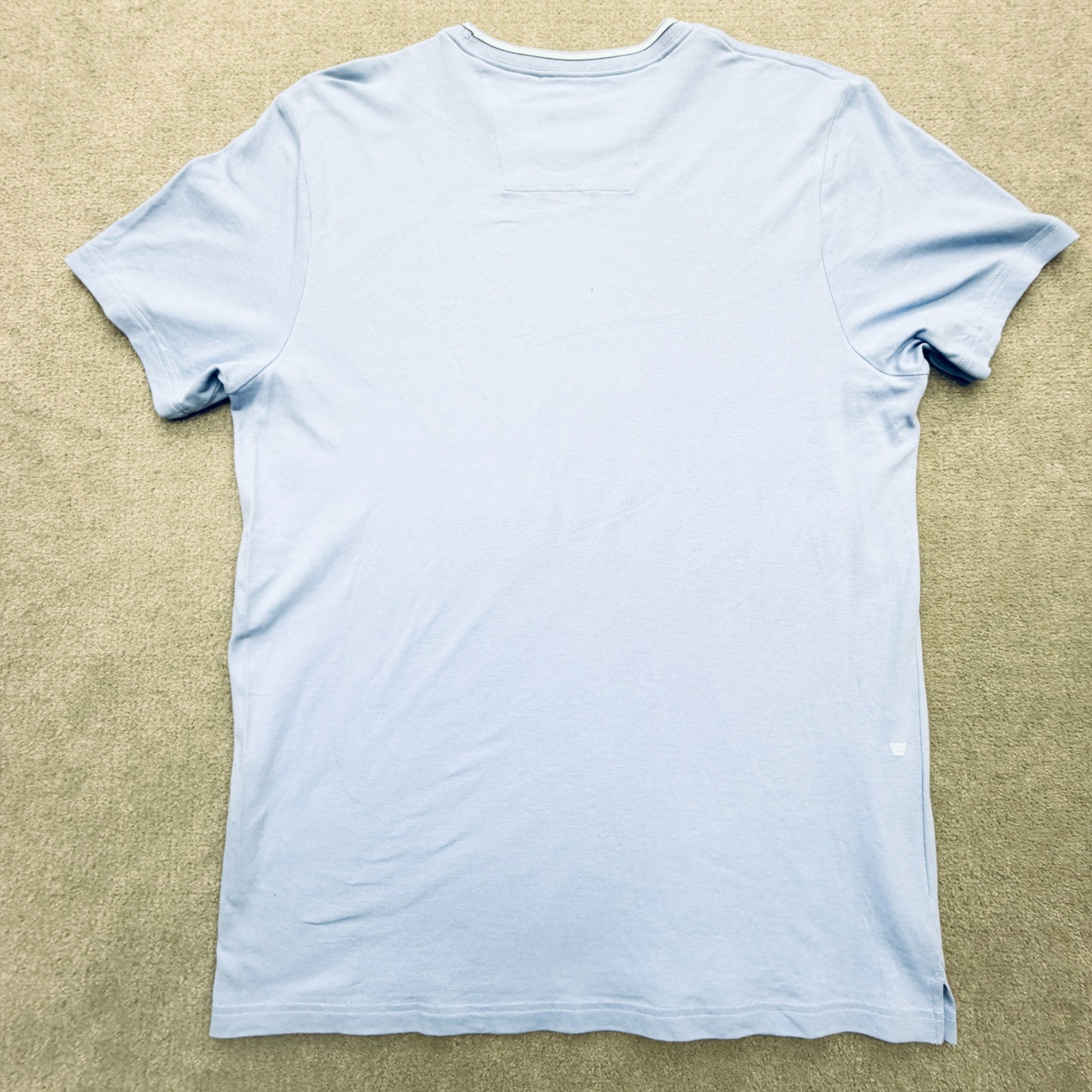 Mack Weldon Silver T-Shirt Mens Sz Large Blue Supima Cotton Blend Stripe Collar