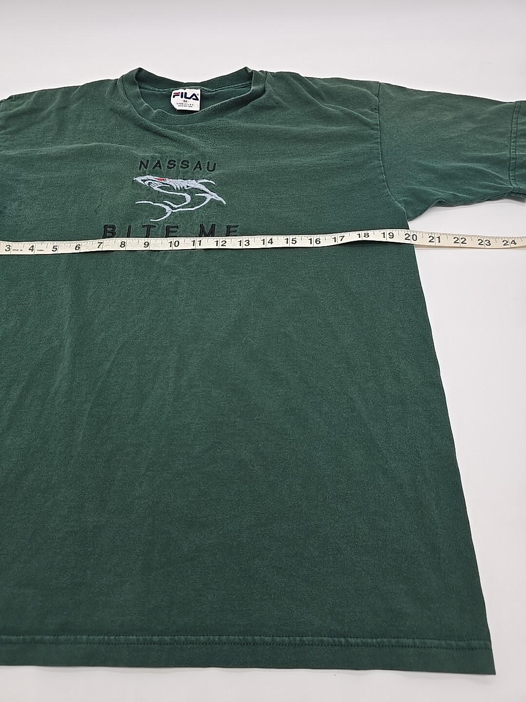 Vintage Fila Nassau Bite Me T-Shirt Men Medium Green USA..#19663