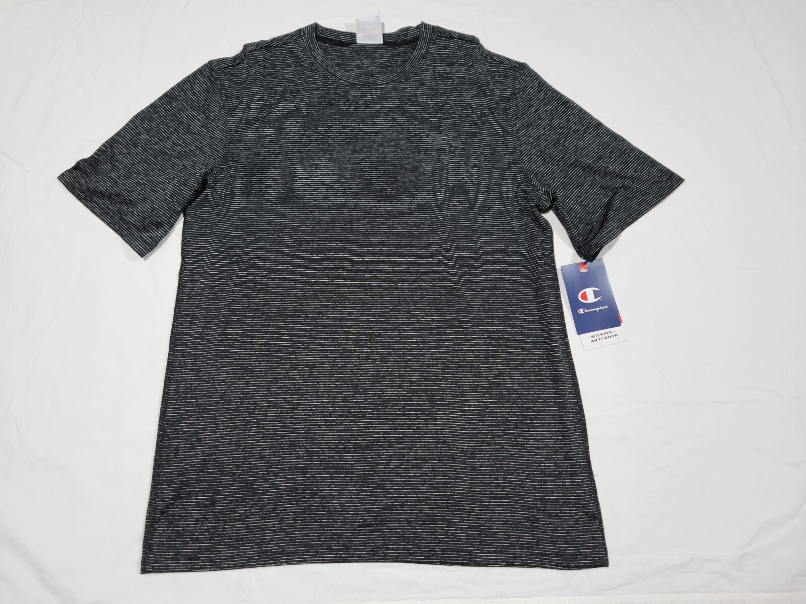 Champion Mens Sports Anti Odor Tee cotton Athletic wear Black SZ Medium
