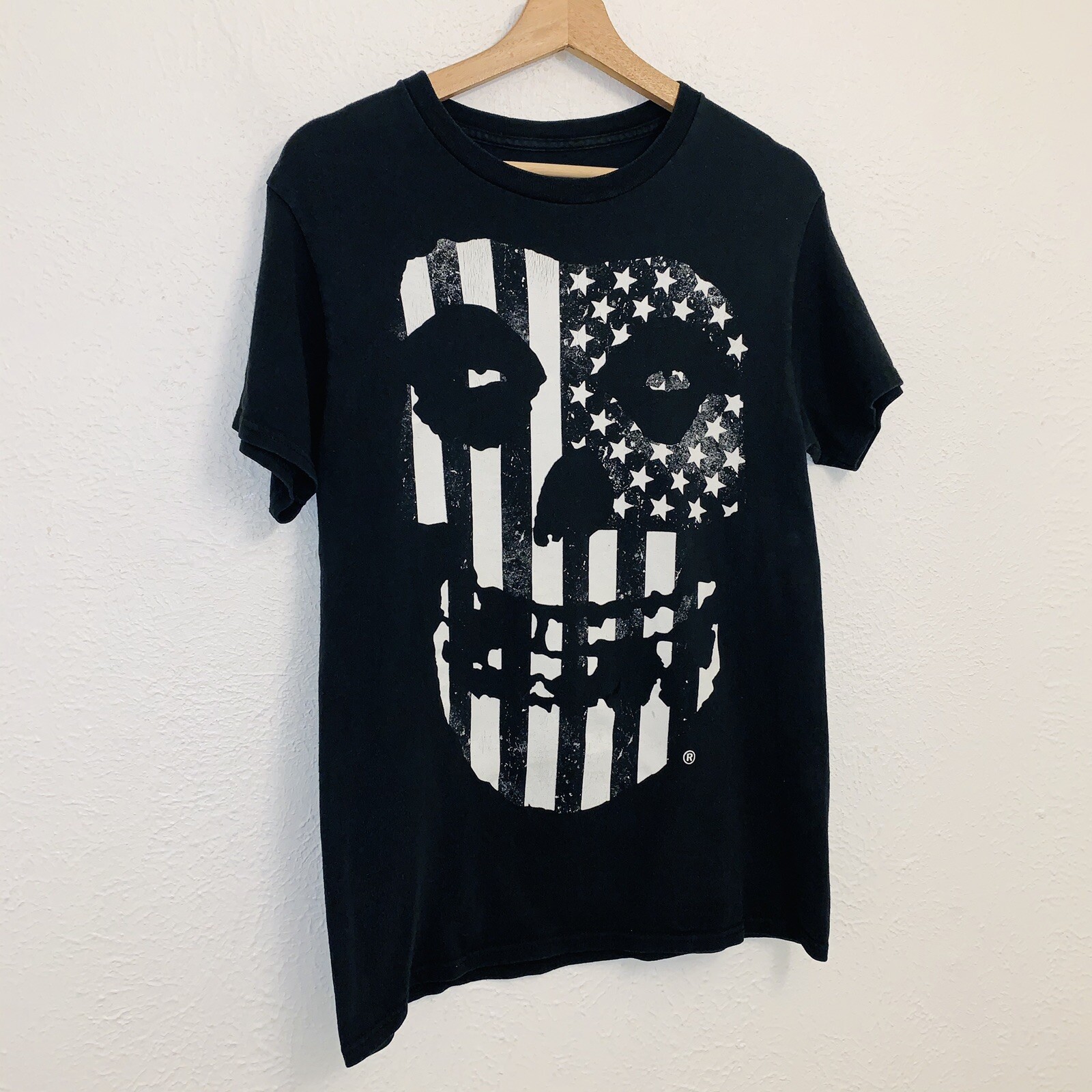 Misfits Danzig Fiend Skull American Flag Samhain Band T Shirt Small Big Print