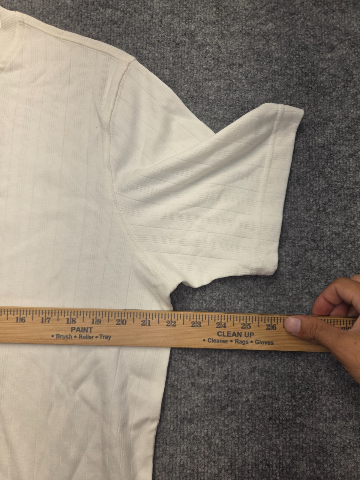 Covington Vertical Ribbed T Shirt Men Sz L White Short Sleeve Crew Neck Casual