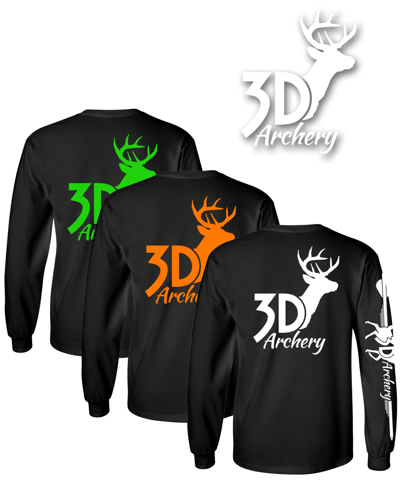 3D Archery T Shirt Long Sleeve archery hunting target compound bow recurve arrow
