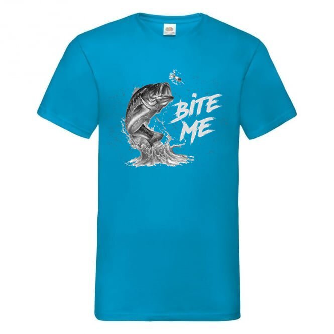 Fishing Bite Me Fish Trout Humour Novelty T Shirt Various Colours And Sizes