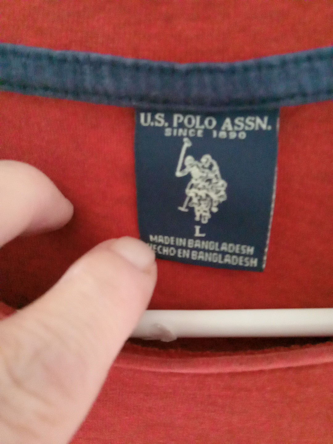 U.S. Polo ASSN. L Men’s Long Sleeve Crew Neck Solid Thermal Shirt Rust