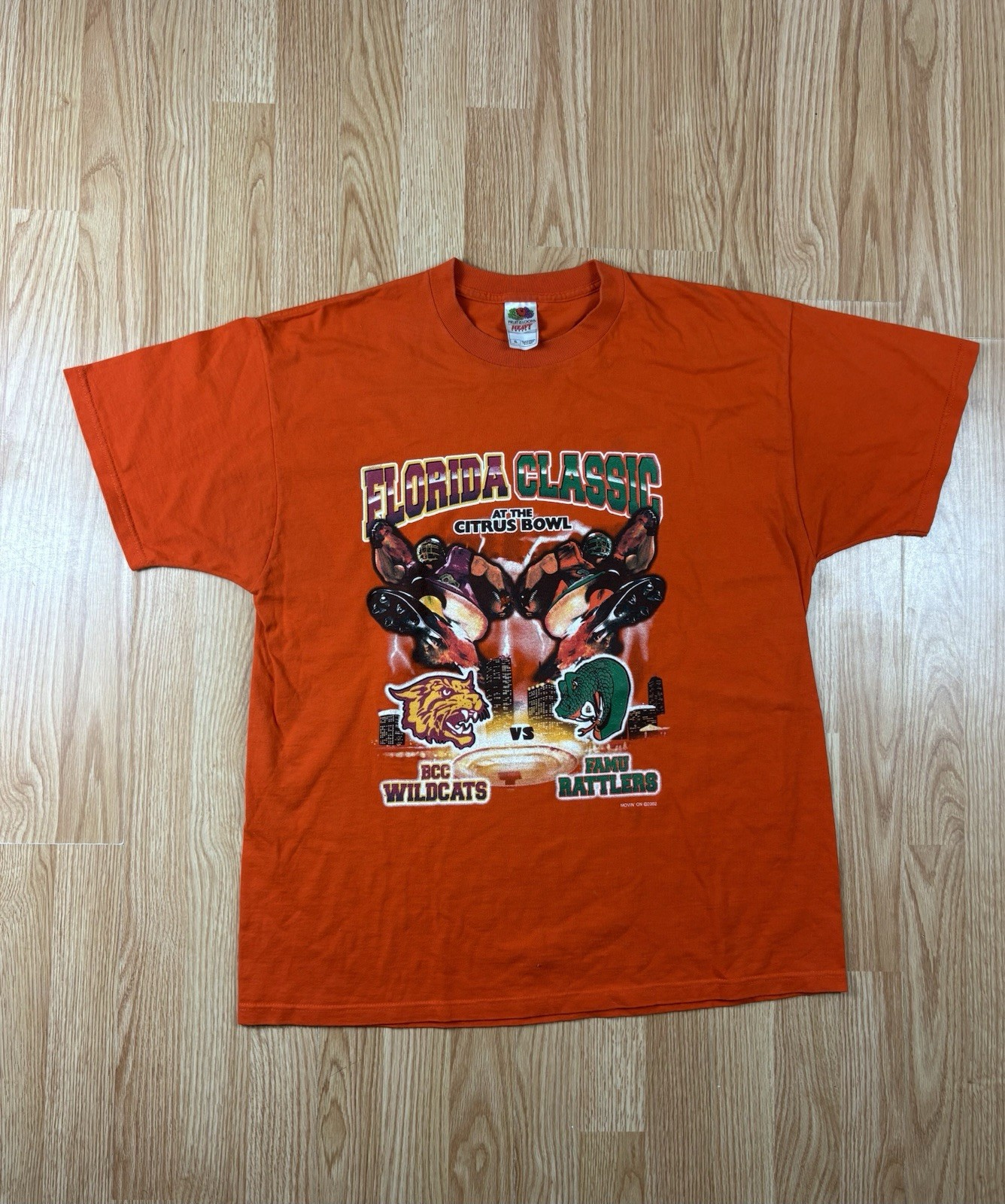 Florida Classic 2002 Bowl FAMU Vs B-CU Orange Mens XL T Shirt C2