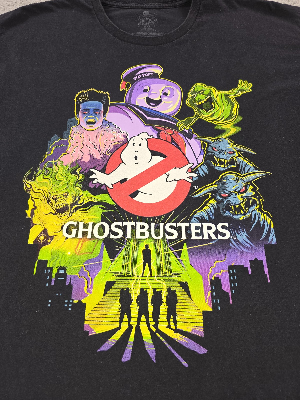 Universal Studios Ghostbusters Shirt Mens 2XL Black Halloween Horror Nights Tee