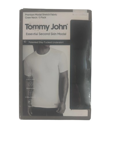 3 PACK TOMMY JOHN WHITE BLACK SECOND SKIN MODAL CREW NECK STAY TUCKED UNDERSHIRT