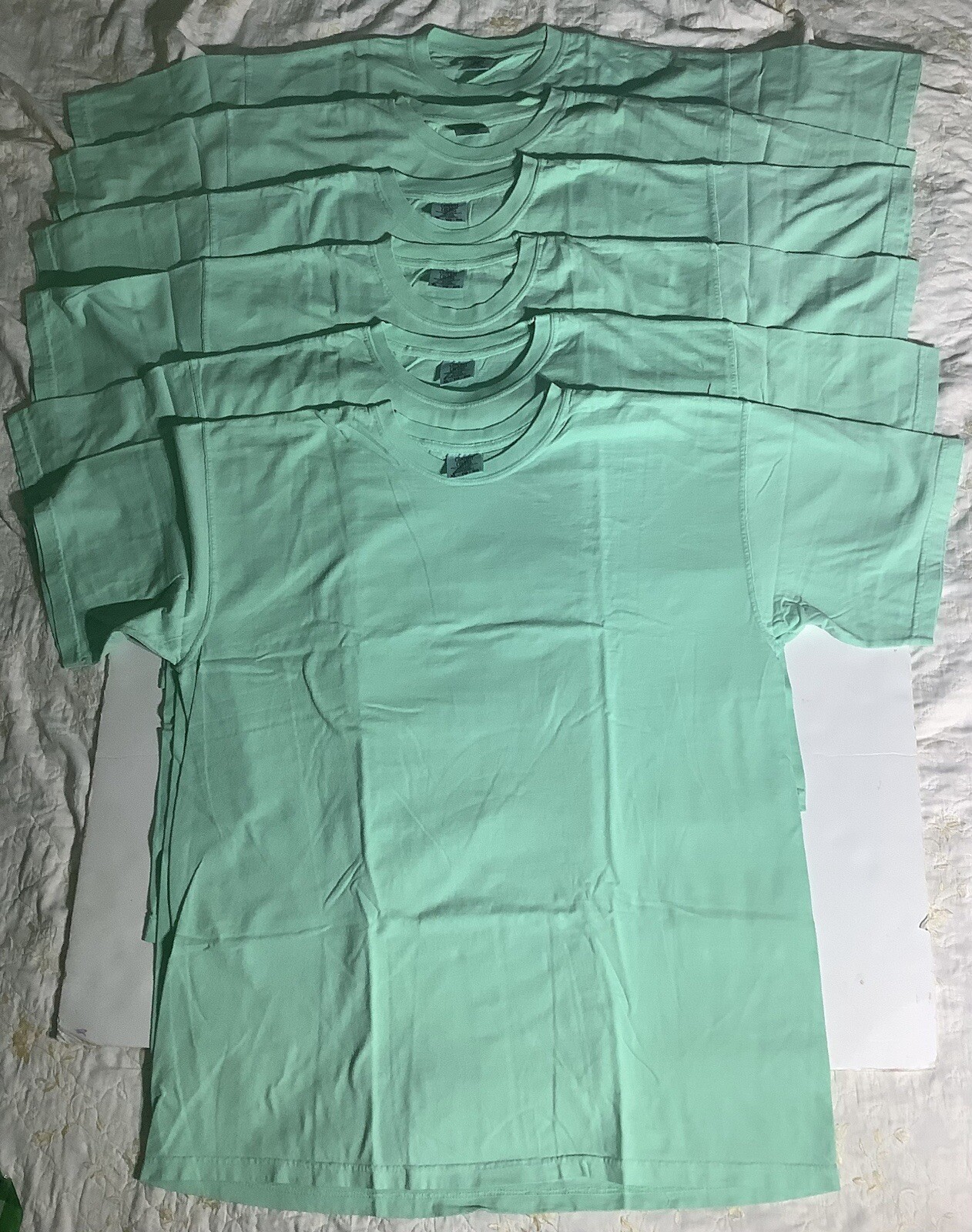 (6 Pieces) Size XL,Comfort Color T Shirt Heavyweight Ring Spun Mint Green.