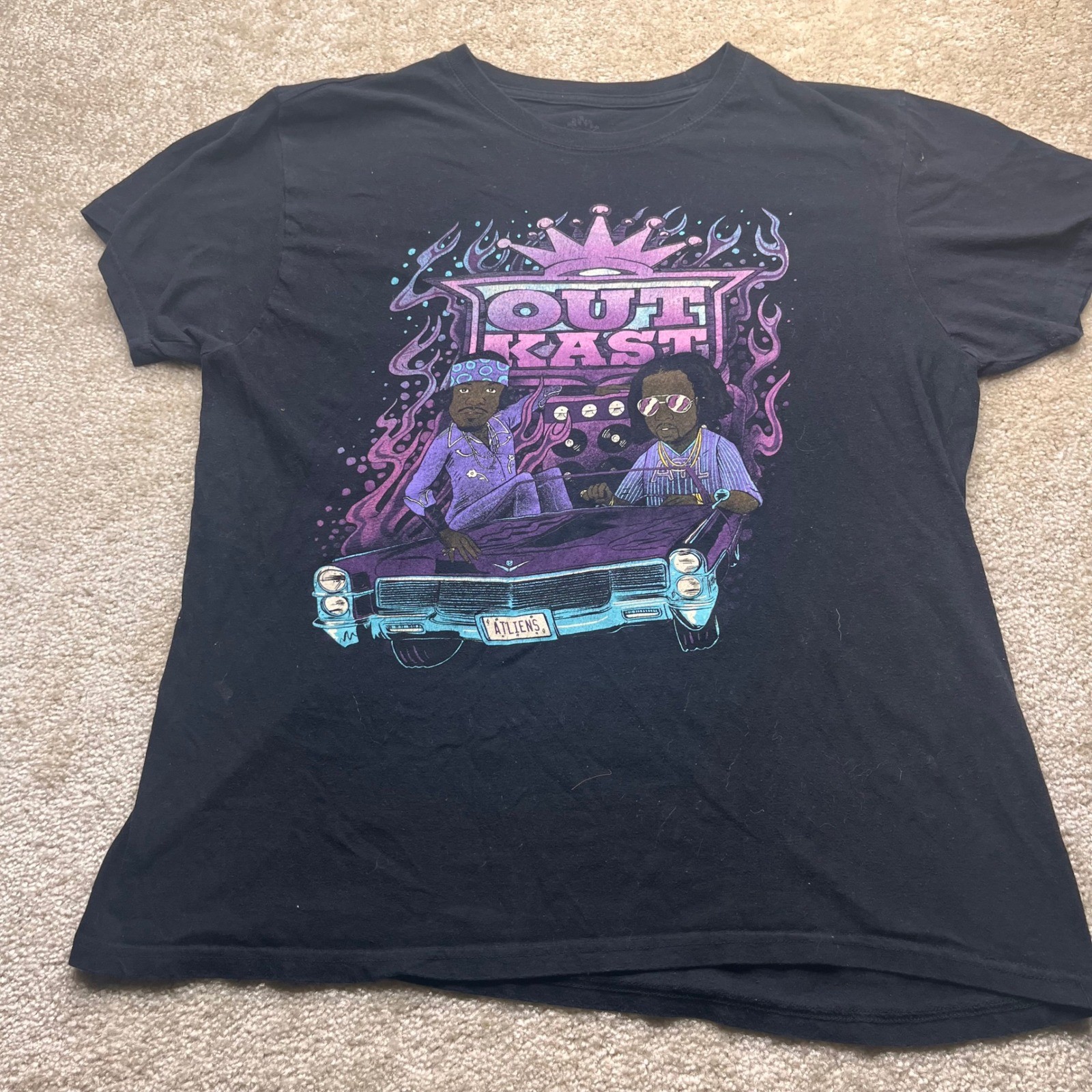 OutKast ATLiens Graphic T-Shirt Mens XL Black Andre 3000 Big Boi Hip Hop Tee