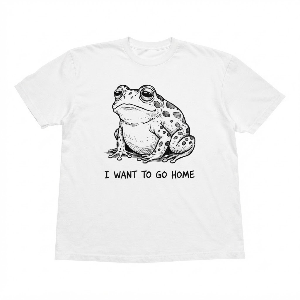 I Want To Go Home Funny Frog Gift For Friends White T-Shirt