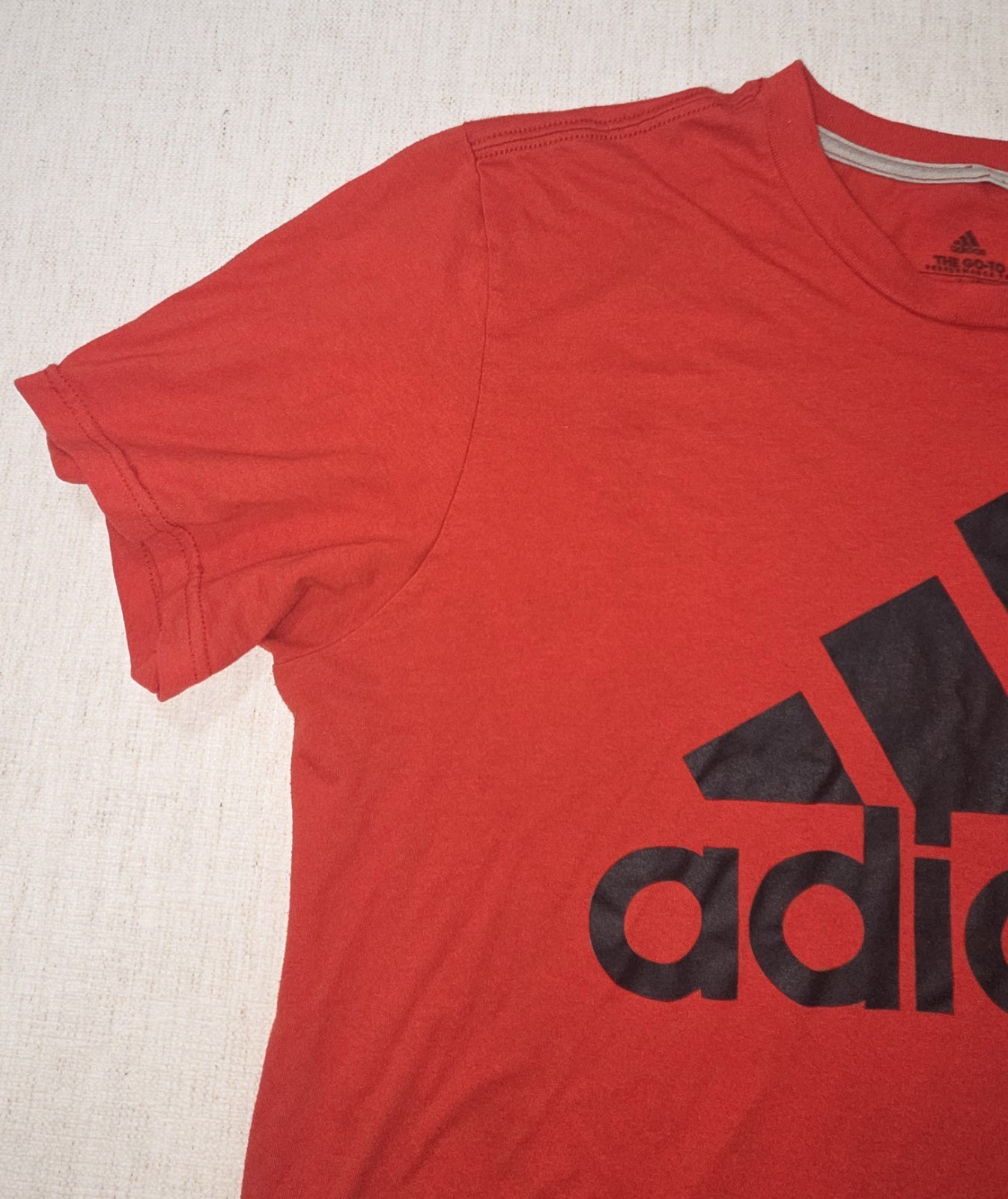 Adidas Performance Tee Red Short Sleeve T-Shirt Cotton/Polyester Size L