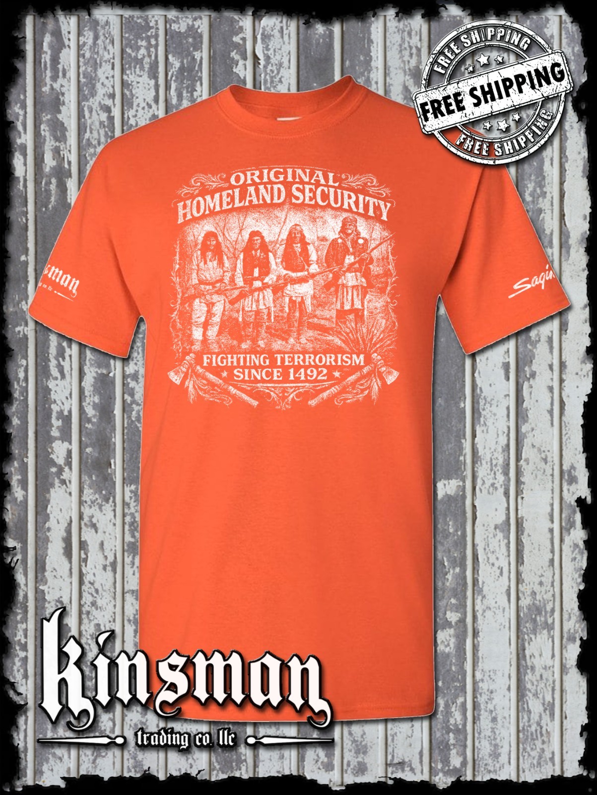 Fighting Terrorism Since 1492 Homeland Security T-Shirt Native American Indian