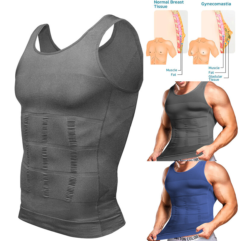 Men Gynecomastia Compression Shirt Body Shaper Chest Control Slim Vest Tank Top