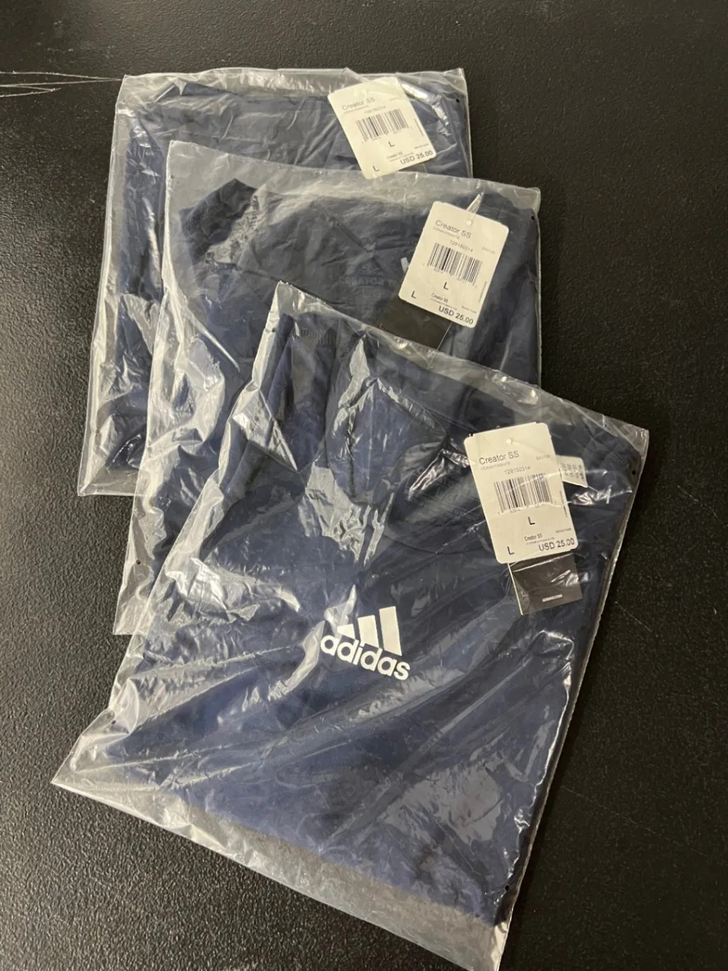 Adidas Creator SS T-Shirt Large Navy Blue White Athletic Sportswear Apparel