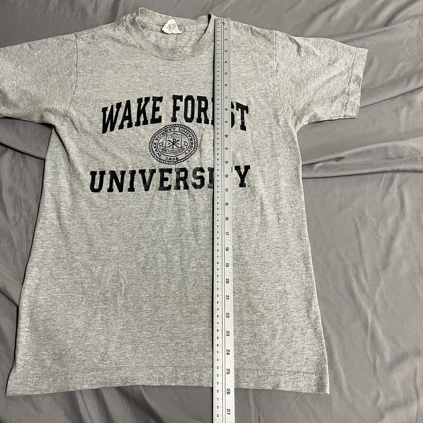 Vintage 90s Wake Forest University Gray T Shirt Size Small Made In USA College