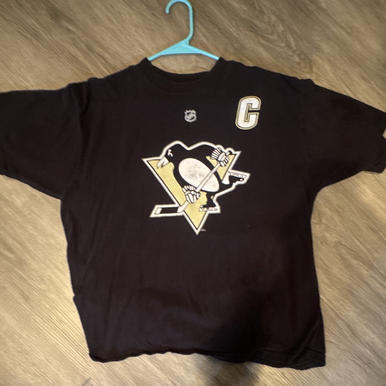 Reebok Pittsburgh Penguins Sidney Crosby #87 Black Crew Neck Tee Men’s L