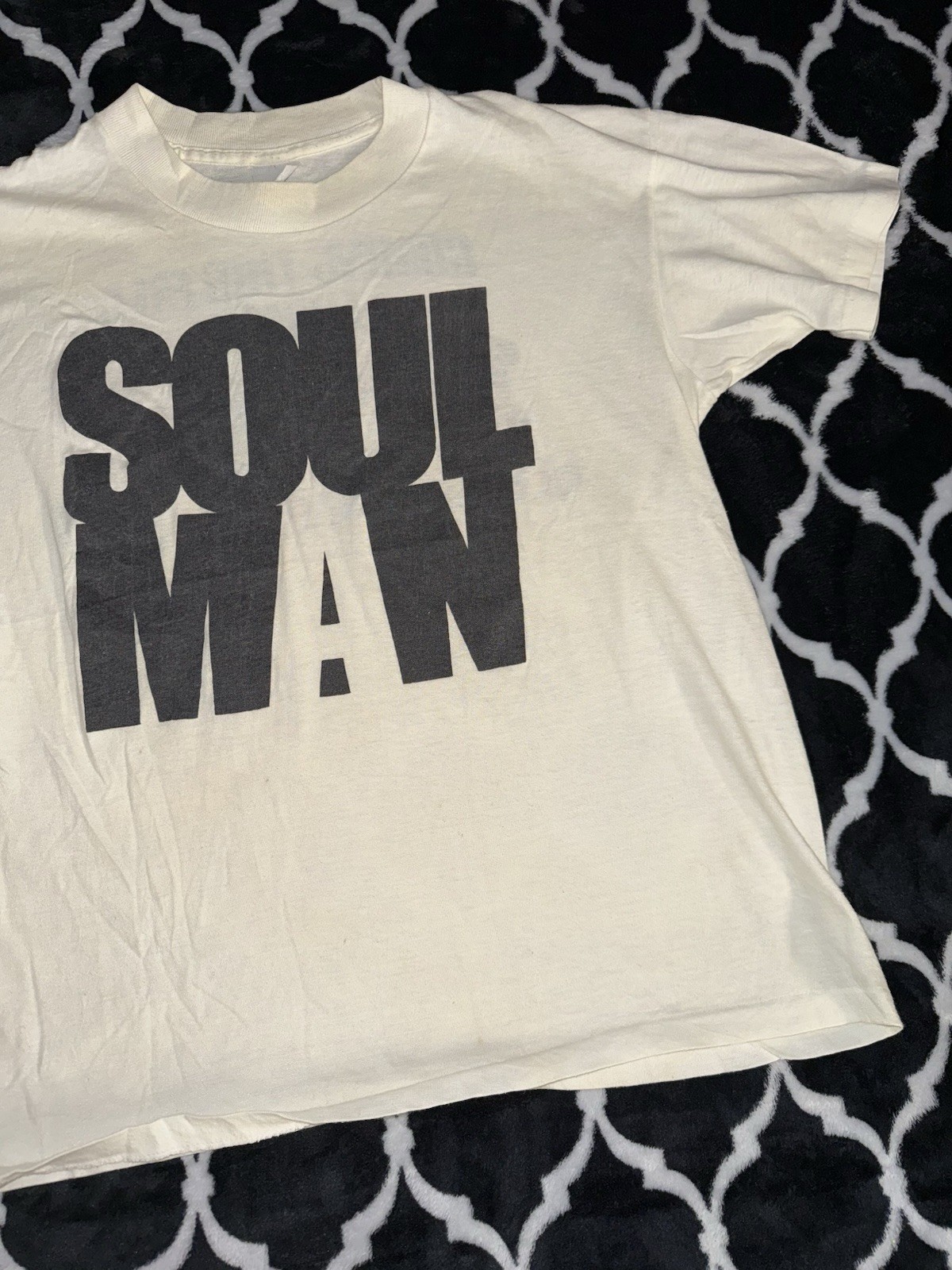 Vintage Soul Man Movie 1980s Mens T-Shirt Size Small White Music Classic Tee