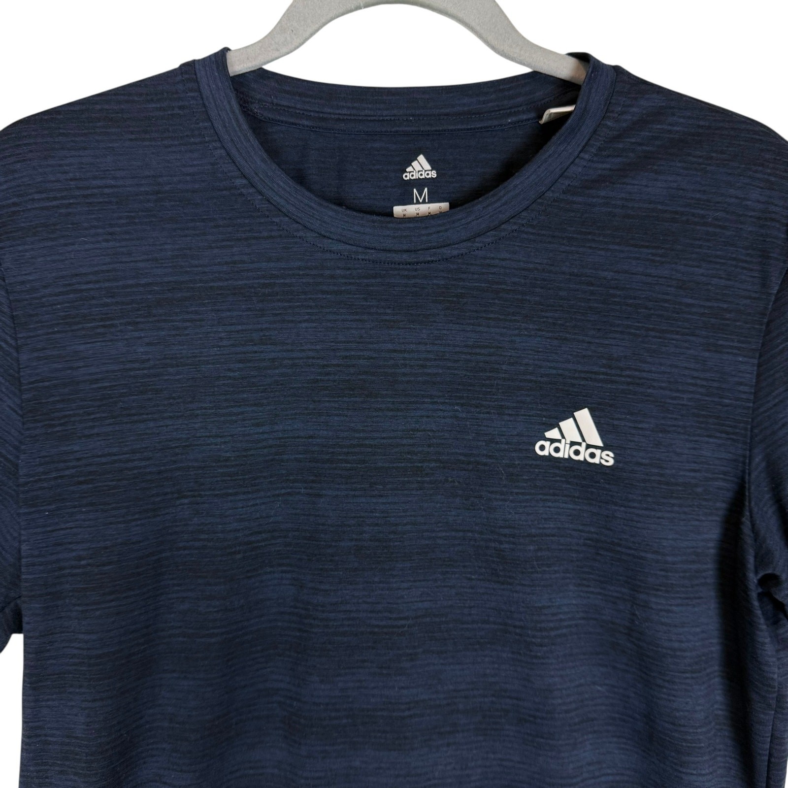 Adidas Climalite T-Shirt Mens Medium Blue Trefoil Logo Short Sleeve Performance
