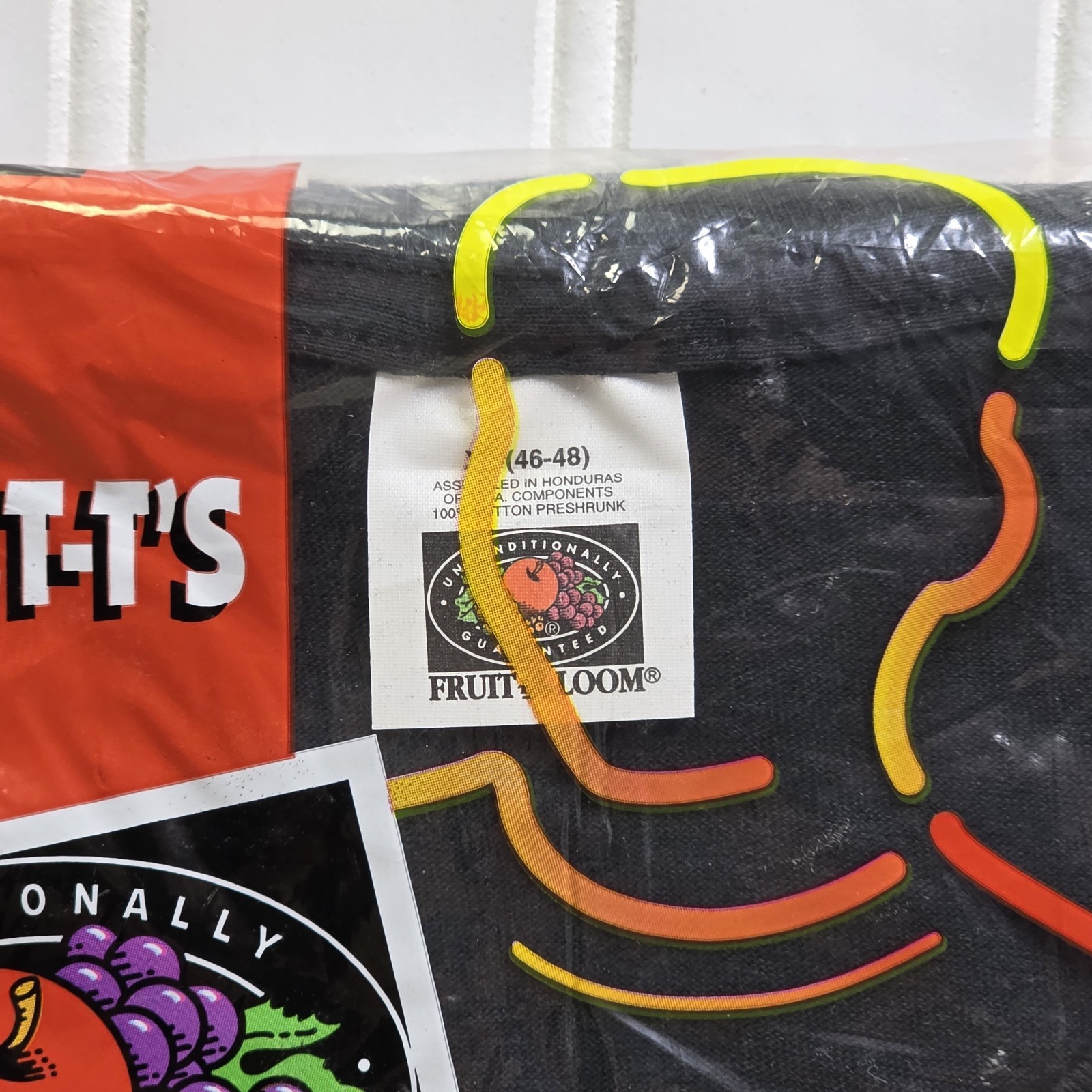 1995 2 Pack Fruit of the Loom Pocket Shirt NOS Vintage XL Black Made In USA