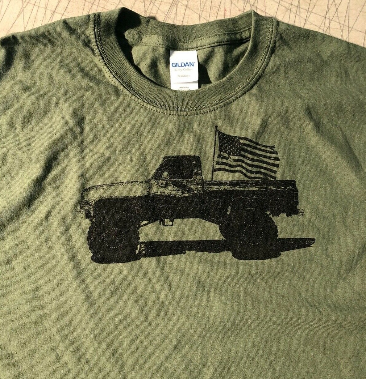 SQUARE BODY CHEVY TSHIRT AMERICAN FLAG TRUCK SQUAREBODY