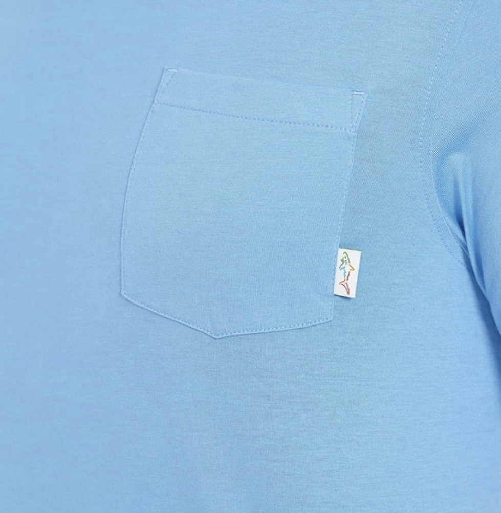 Greg Norman Pocket Tee Shirt Short Sleeve Sz Small Lt Blue NEW