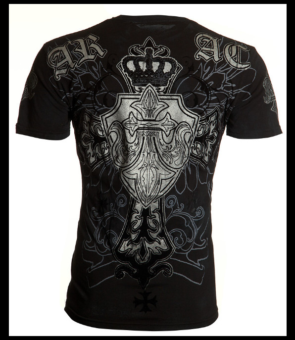 ARCHAIC by AFFLICTION Black SINESTRO Short Sleeve Slim Fit Y2K T-shirt NWT