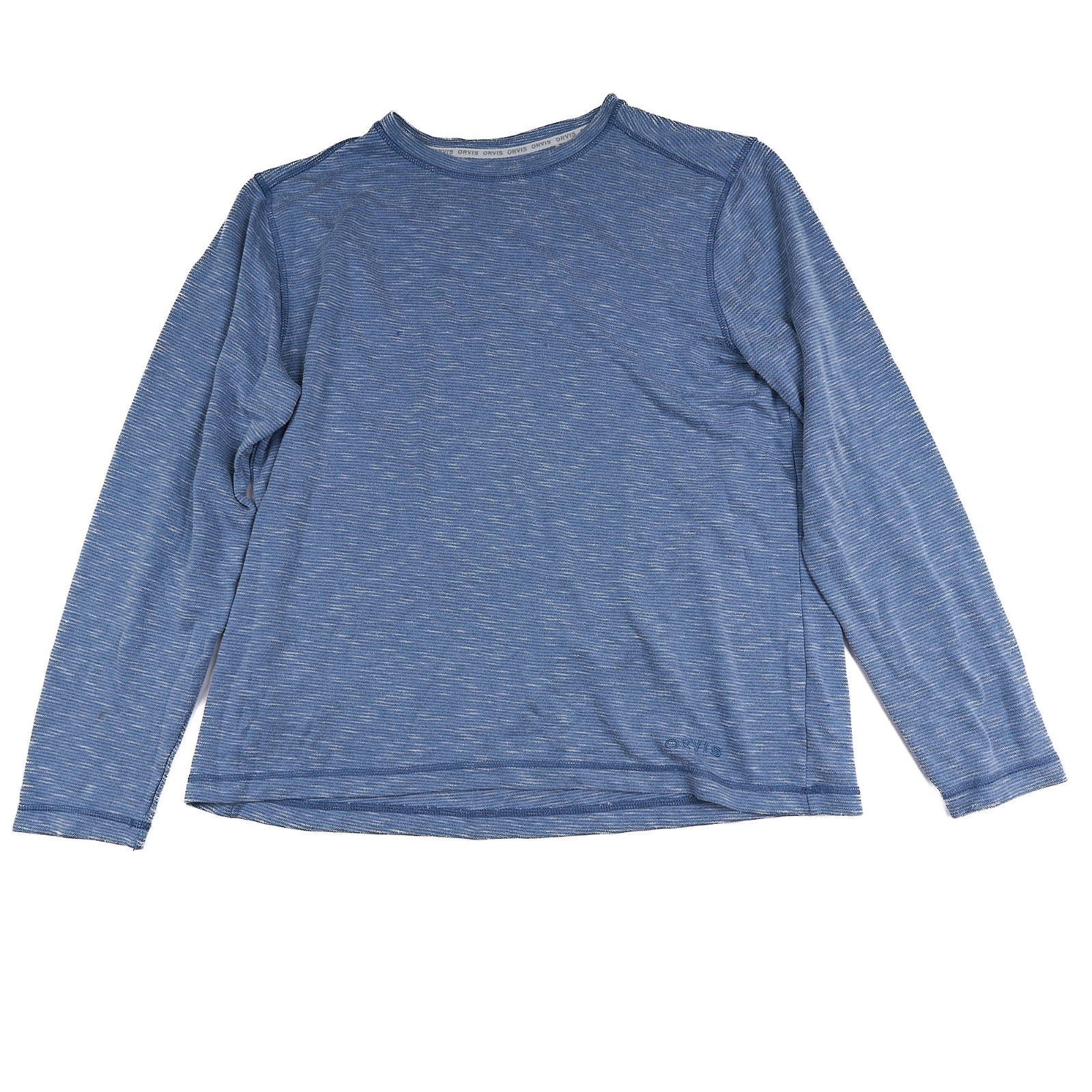 Orvis Cascade Long Sleeve Shirt Men’s L Blue Crewneck Pullover Relaxed Casual
