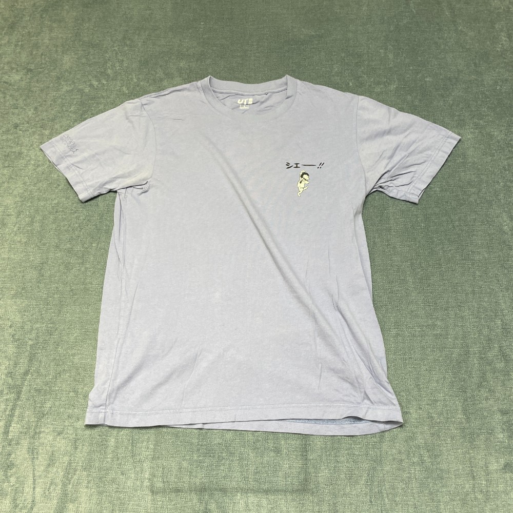 Uniqlo T Shirt Mens Medium Light Blue Crew Neck Everyday Wear All Day Comfort