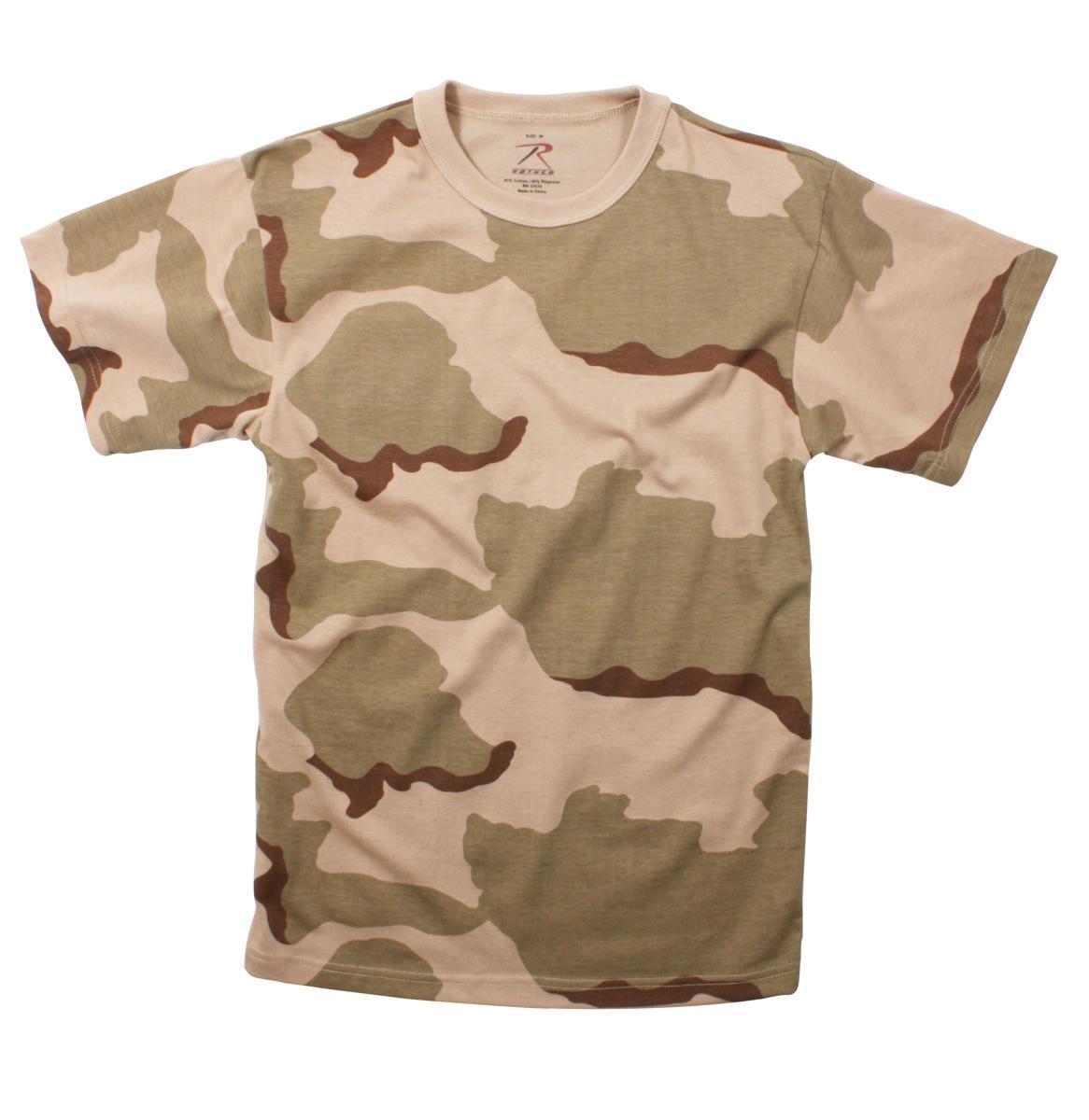 TRI COLOR DESERT CAMO ROTHCO 8767 MENS ARMY TSHIRT CAMO T-SHIRT SIZES S TO 3X