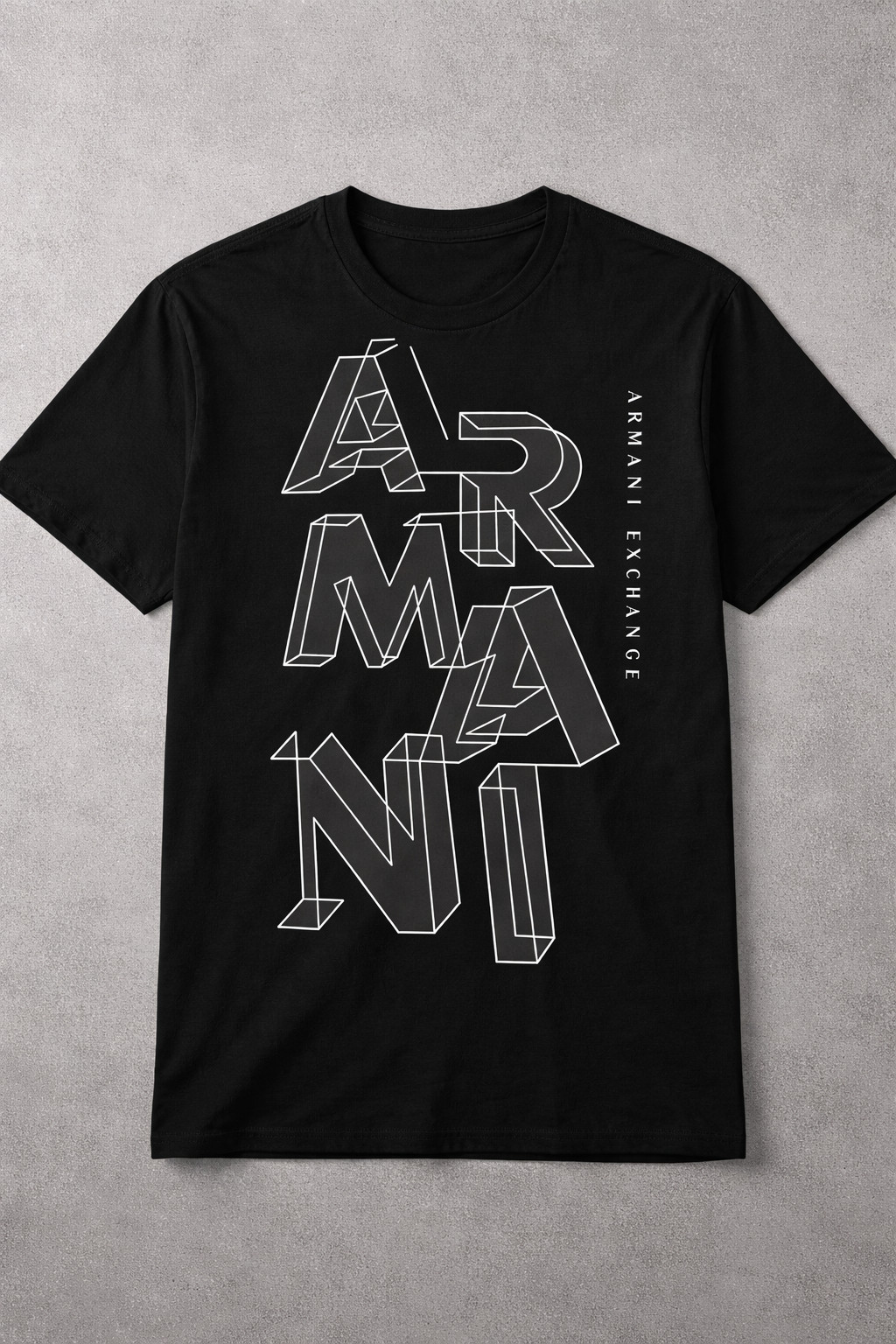 Armani Exchange Black Logo Cotton Crew Neck Short Sleeve Men’s T-Shirt