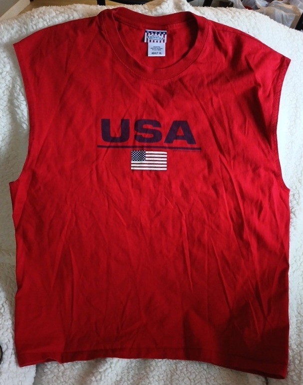 USA, Flag, Genuine SONOMA Jean Company, XL Adult Men’s Sleeveless T Shirt