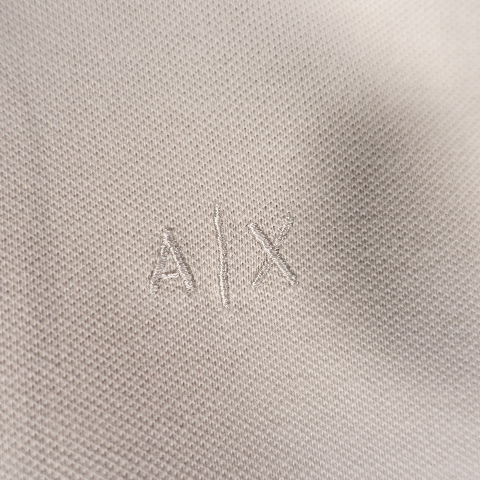 Armani Exchange Polo T Shirt Men Medium Beige Cotton 1/4 Zip Short Sleeve Rivera