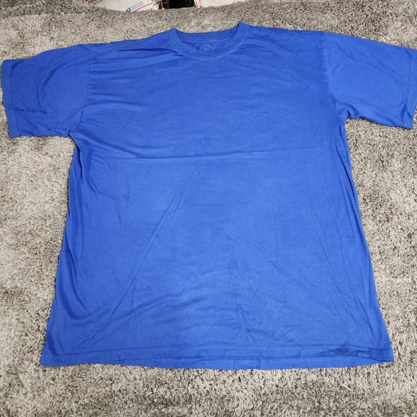 Sada Men T Shirt 5XL Blue Color Work Wear Small Stain