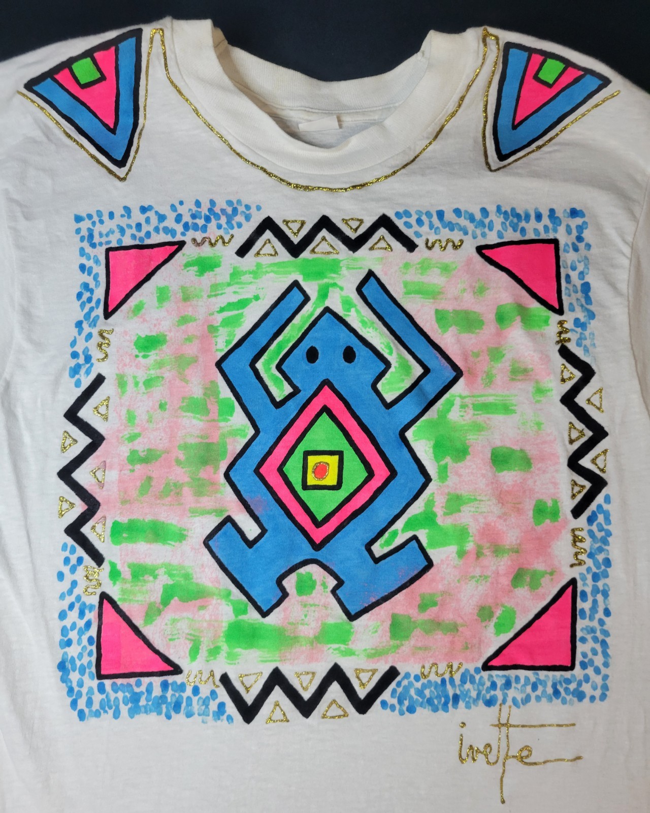 Vintage 1980s Hand Painted Single Stitch T-Shirt Excellent Condition