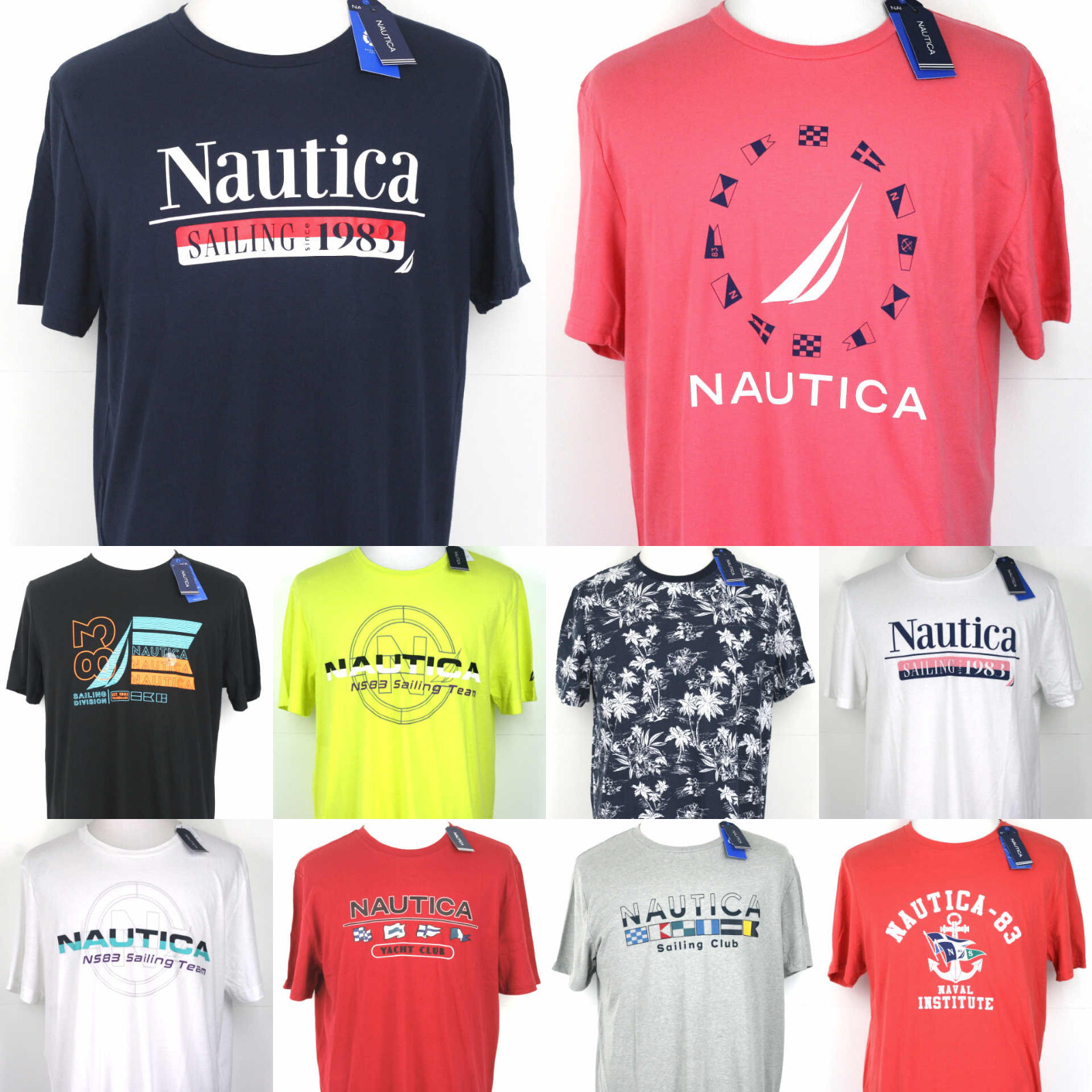 Nautica T-Shirt Graphic on front Crew Neck Short Sleeve all size