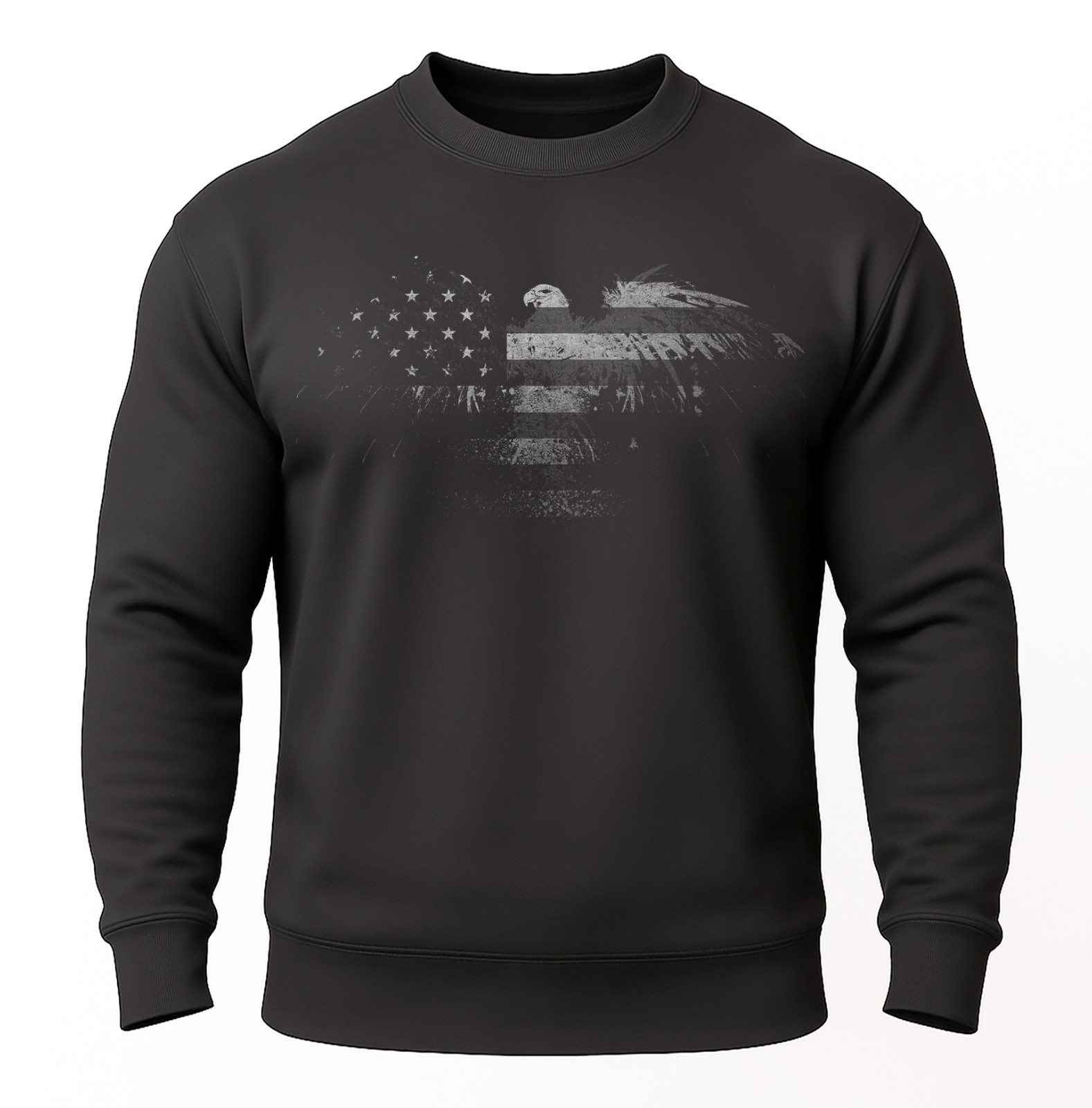 Bald Eagle Flag Sweatshirt | Rugged Patriotic Crewneck for Men & Women | Freedom