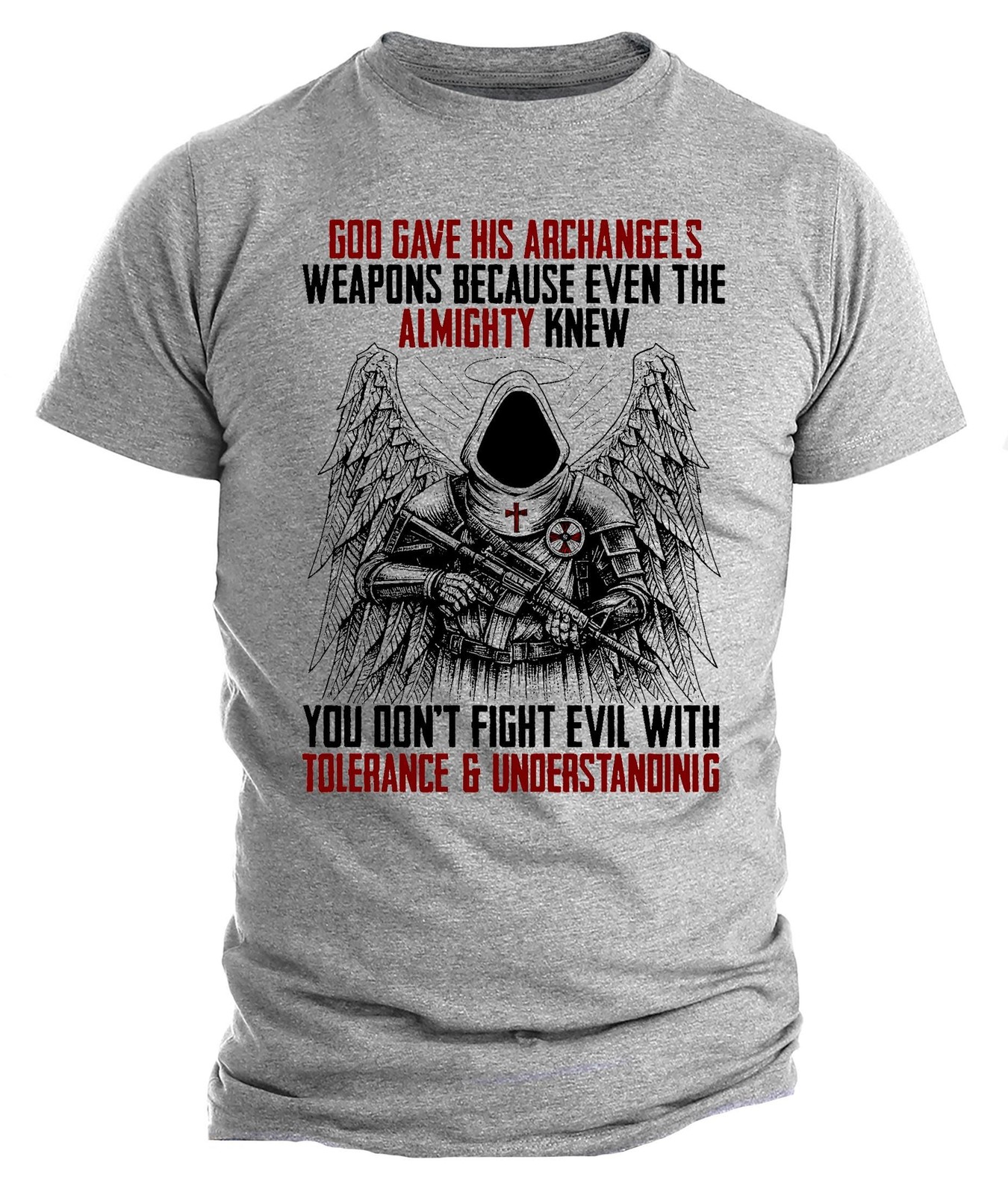 Archangel Warrior T-Shirt • Christian Graphic Tee • 2nd Amendment Gun Rights