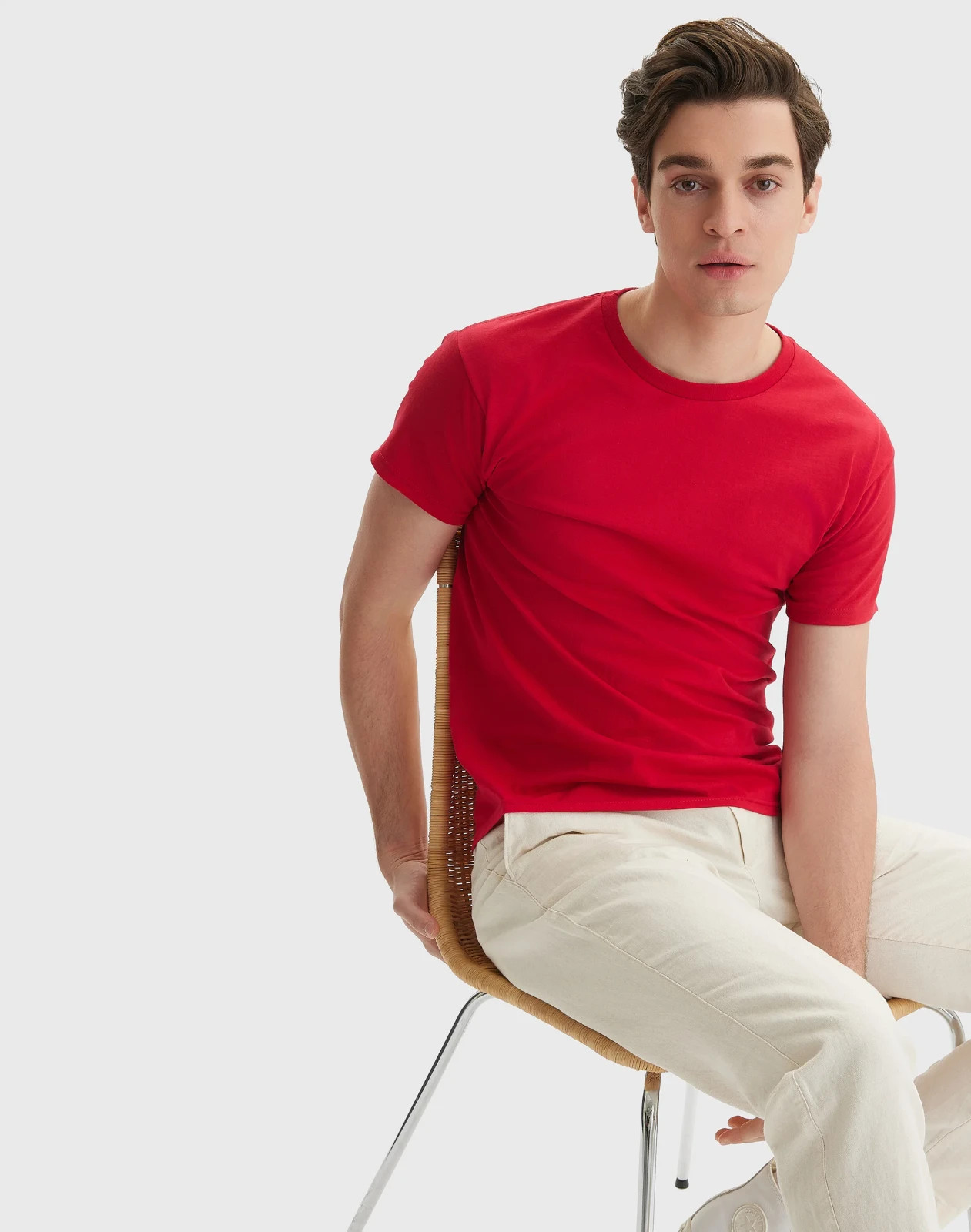 Hanes Men Crew neck T-Shirt 4-Pack ComfortSoft 100% Cotton Heavyweight Tee Plain