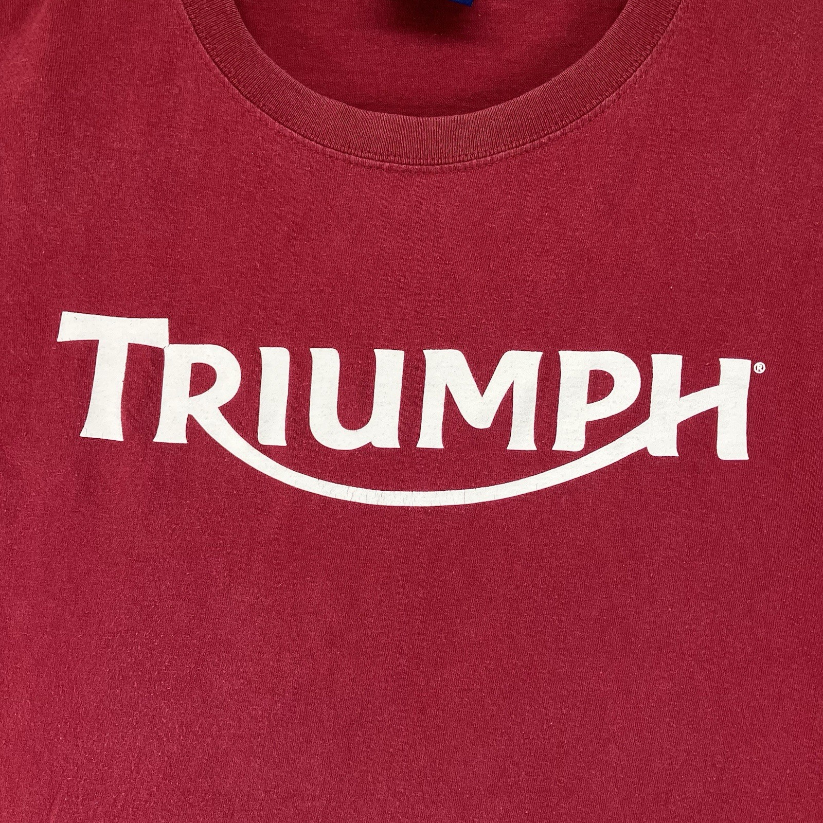VTG 90s Triumph Motorcycles MENS LARGE Burgundy Spellout Dallas Texas RPM *wear*